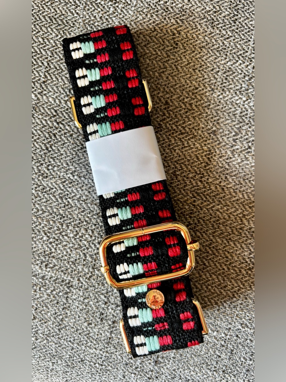 Pom Pom London Red & Black Twill Strap
